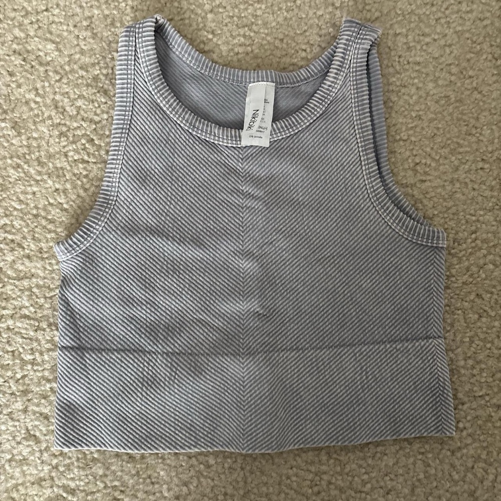 South Moon Under Gray Ribbed Sleeveless Crop Top